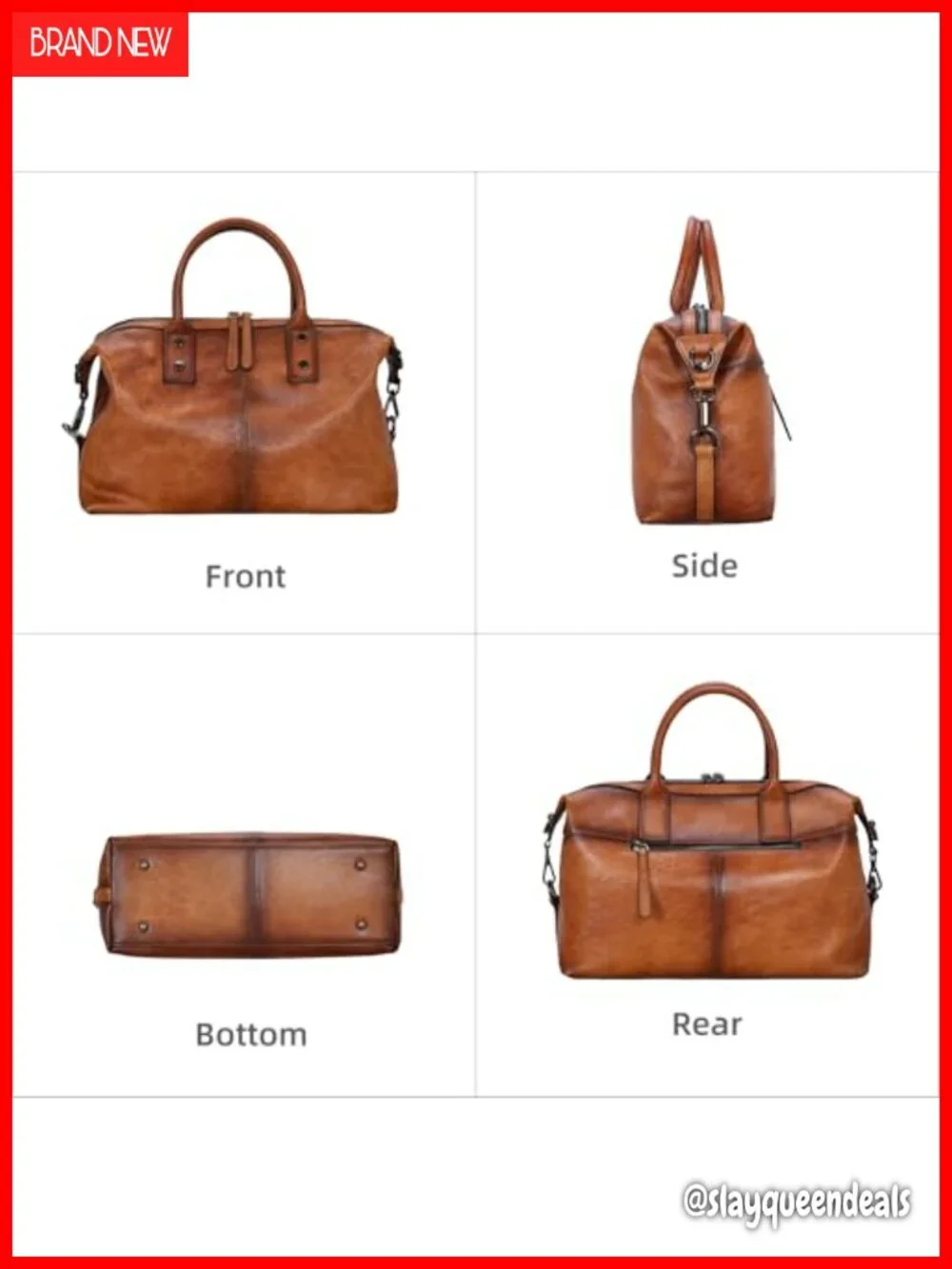 Leather Satchel Shoulder Bag Hobo Tote